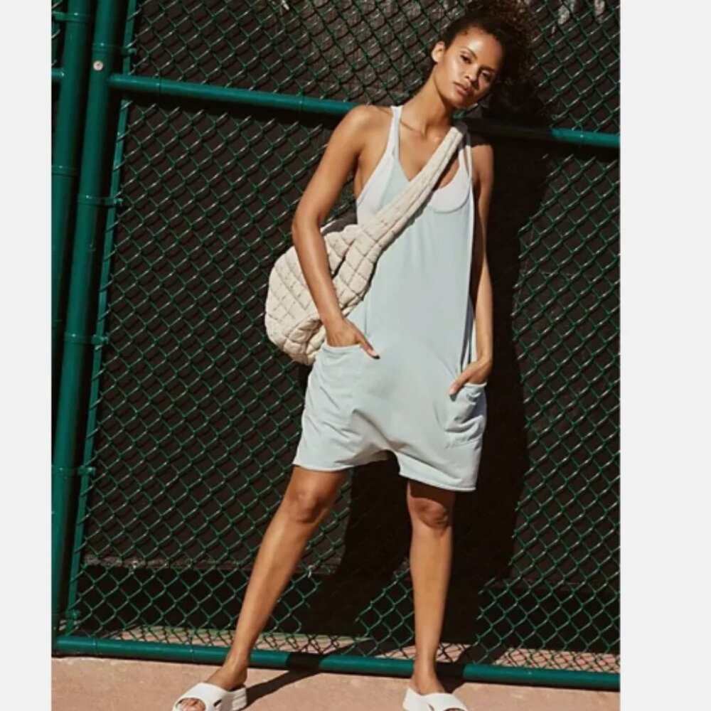 FP Movement Free People Hot Shot Romper Frosted Mint Sz Small
